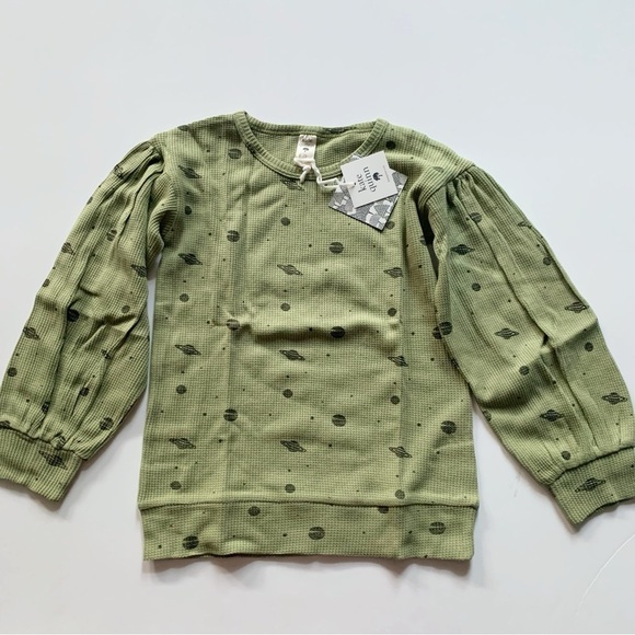 kate quinn Green Sweater with Puffed Sleeves - Picture 1 of 4